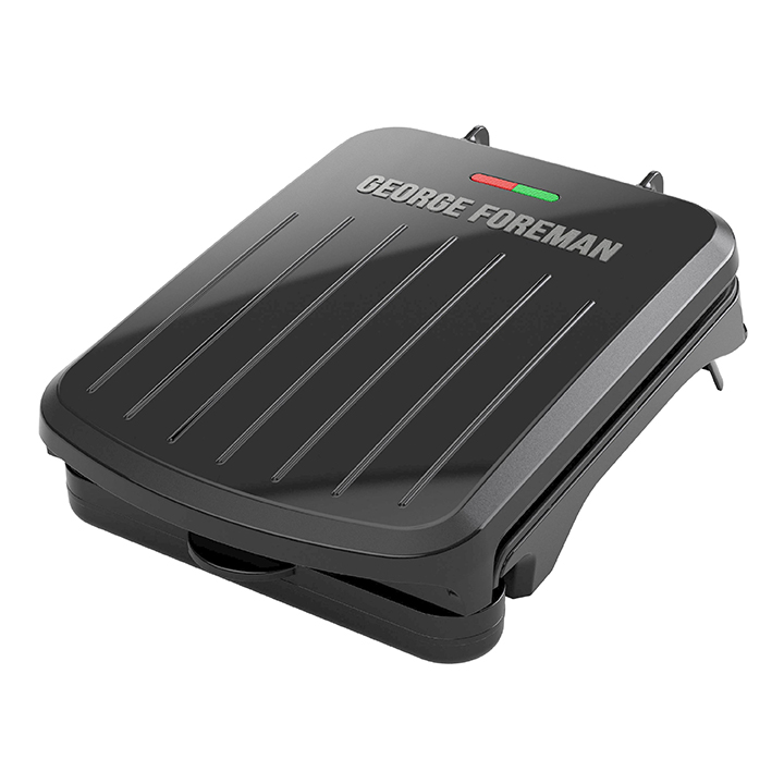 2 Serving Classic Plate Electric Indoor Grill and Panini Press Black